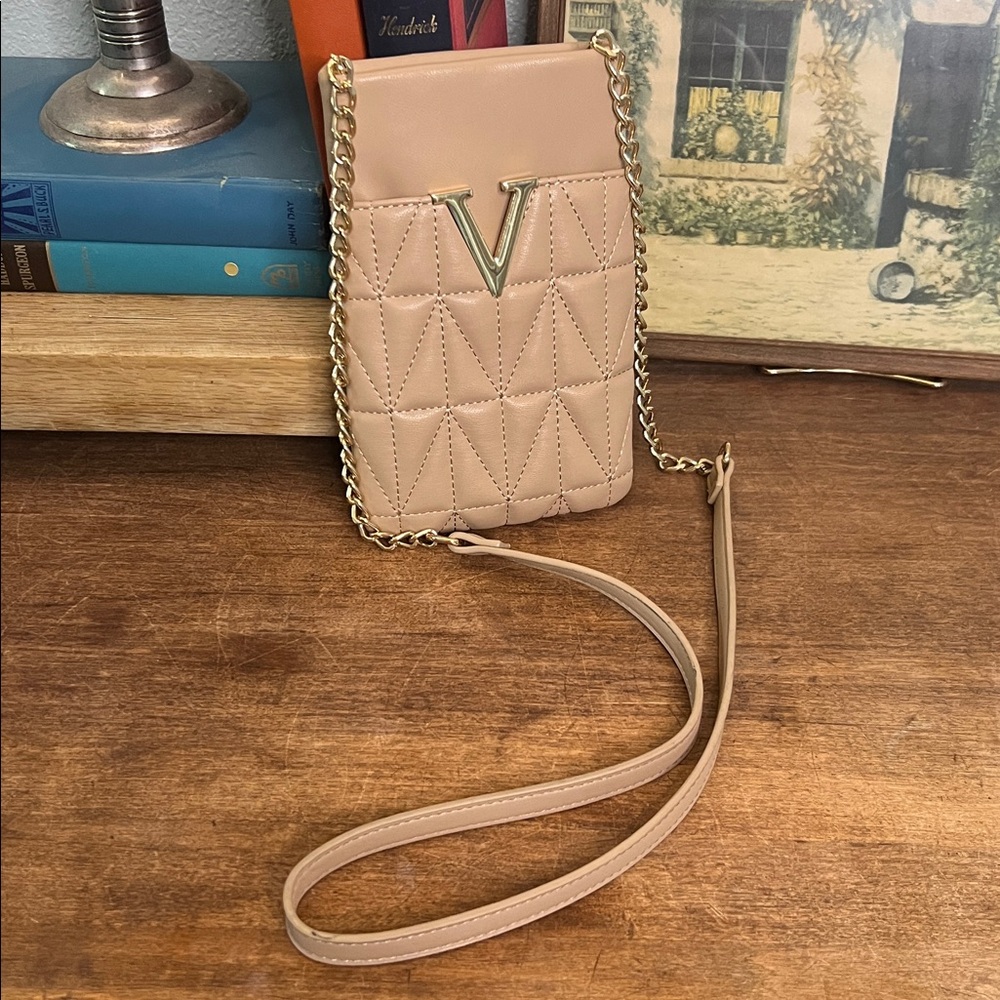 Crossi Quilted Tan Crossbody Bag